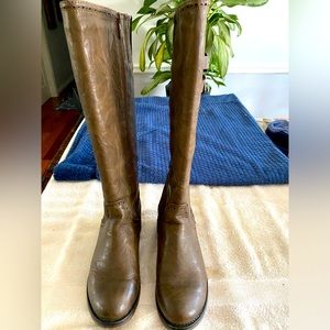 Patrizia brown leather knee boots size 7 like new!!